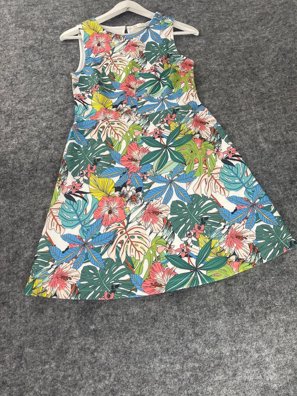 Sfera Sundress A Line Dress Womens Small Floral Sleeveless Blue Colorful N331